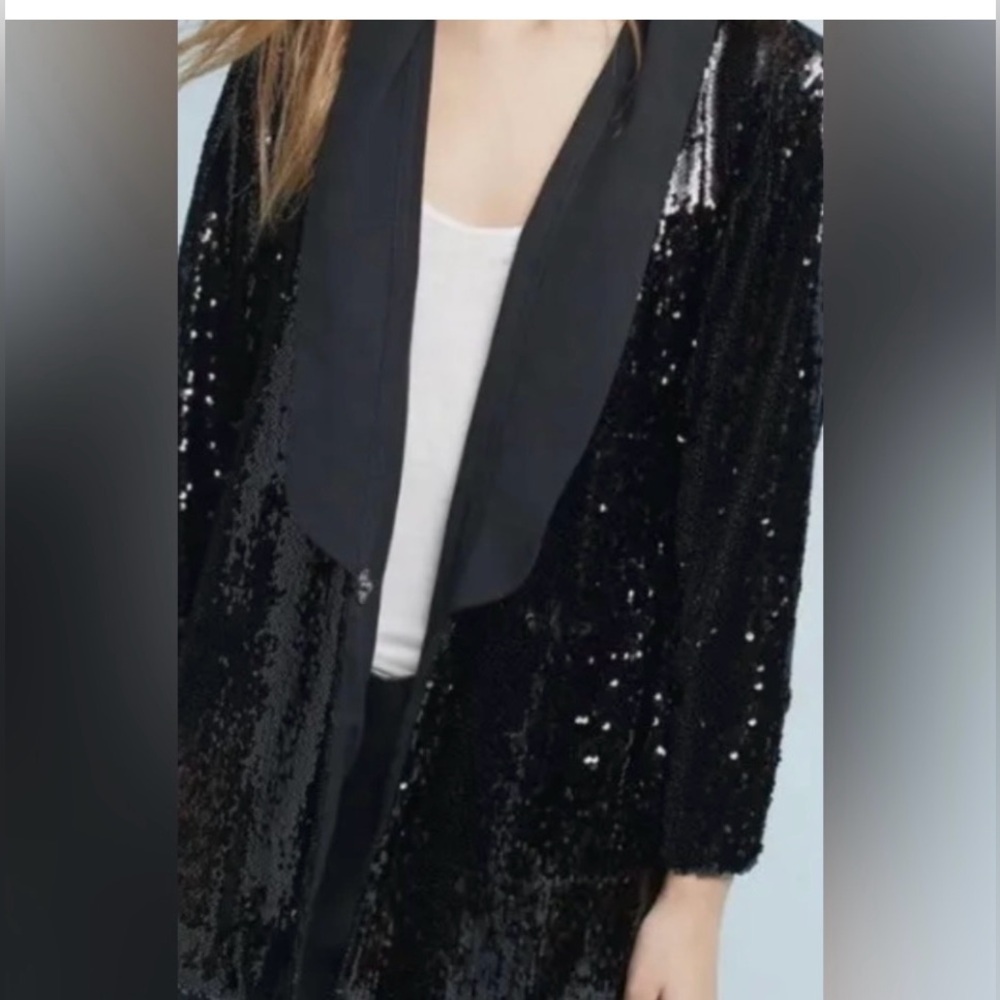 Black Sequin Blazer - image 2